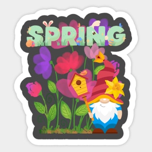 Flower Power Gnome: Celebrating Spring in Style Sticker